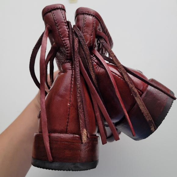 Bed Stu Craven Merlot Dip Dye Western Fringe leather Boots size 9.5 - Picture 7 of 9